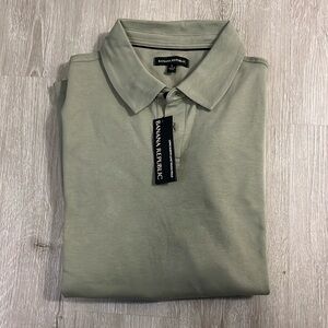 New Banana Republic long sleeve luxe touch polo, 100% cotton
